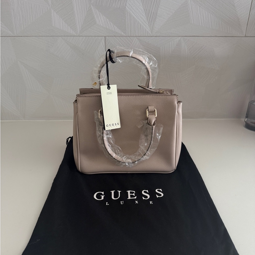 GUESS Luxe Tan Leather Women's Satchel (NEW)